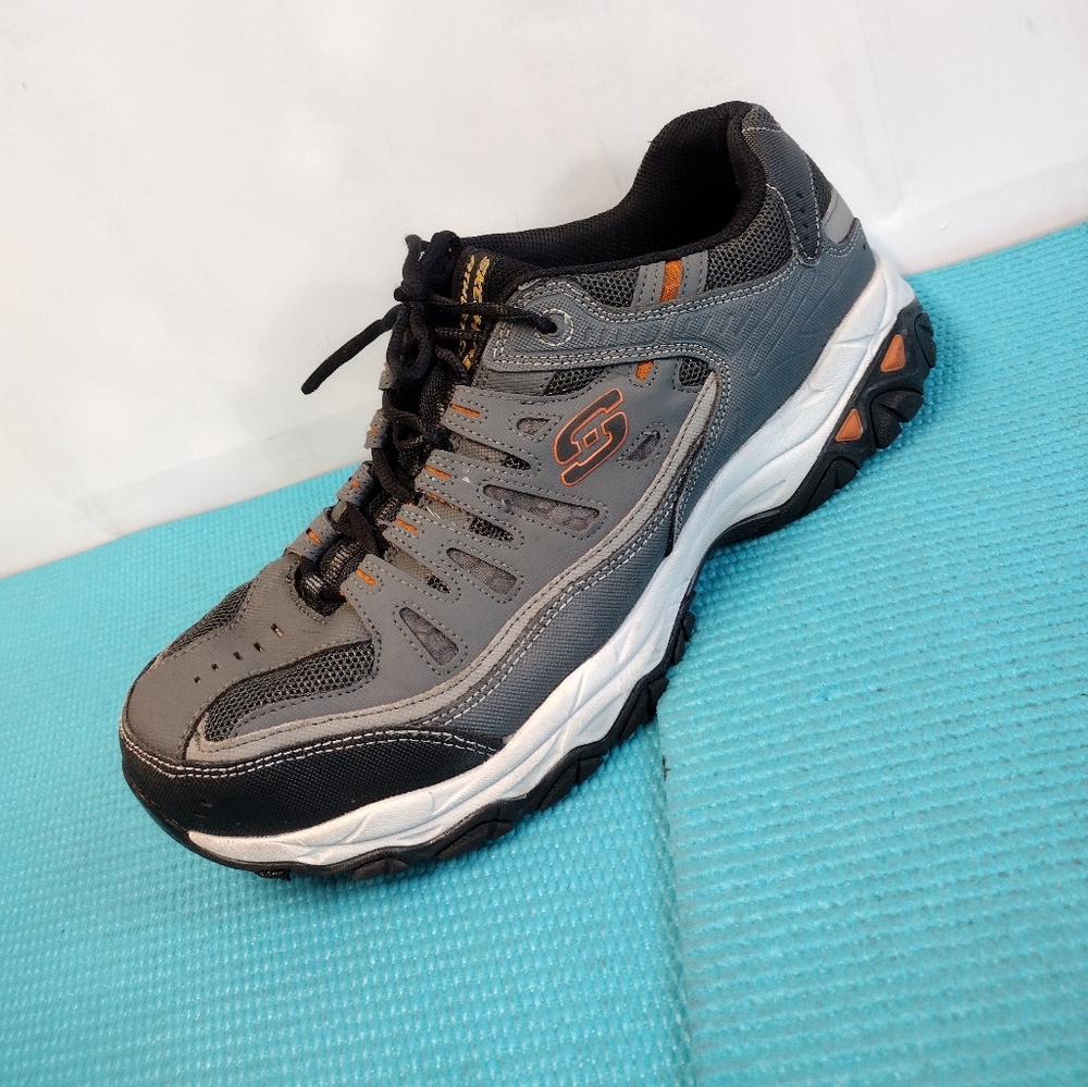 Skechers Men’s After Burn Cushioned Sport Lace Up Sneakers Gray 11.5
